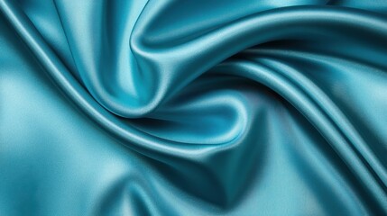 Obraz premium Draped teal silk fabric, luxurious texture. Ideal for fashion, beauty, and luxury product promotions.
