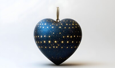 Obraz premium Illuminated blue heart pendant.