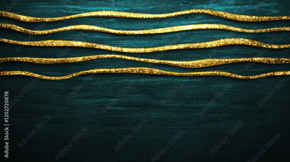 Poster radiant strands of light crisscrossing in a harmonic pattern on a dark textured background