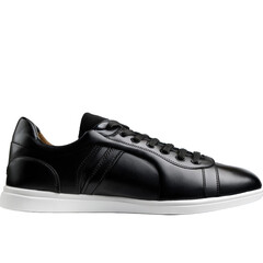 Sleek black sneakers with classic details showcased
