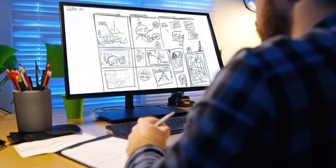 writers room with storyboards
