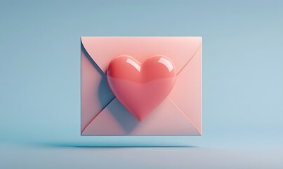 Pink envelope with a heart.