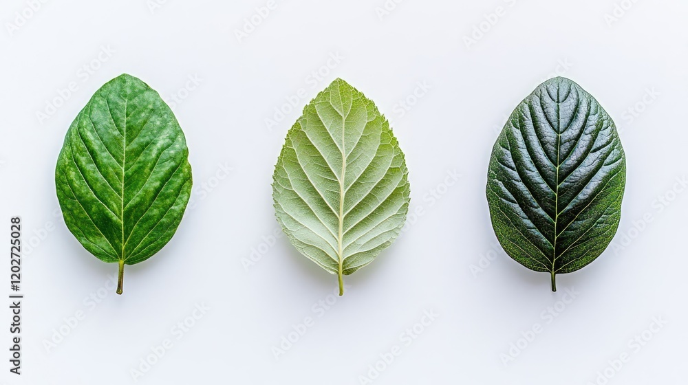 Poster leaves casting shadows on white background generative ai