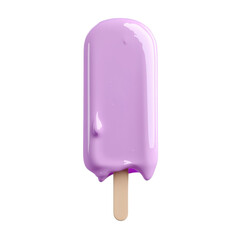 Purple ice cream isolated on transparent background