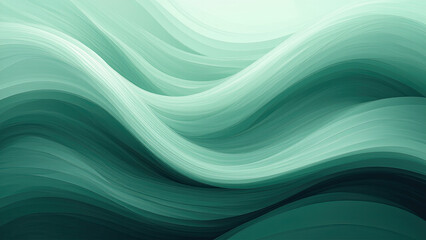 Fototapeta premium Minimalist and simple abstract green background with waves. Ideal for wallpaper, template, background, or branding materials