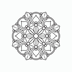 abstract circle mandala flower illustration