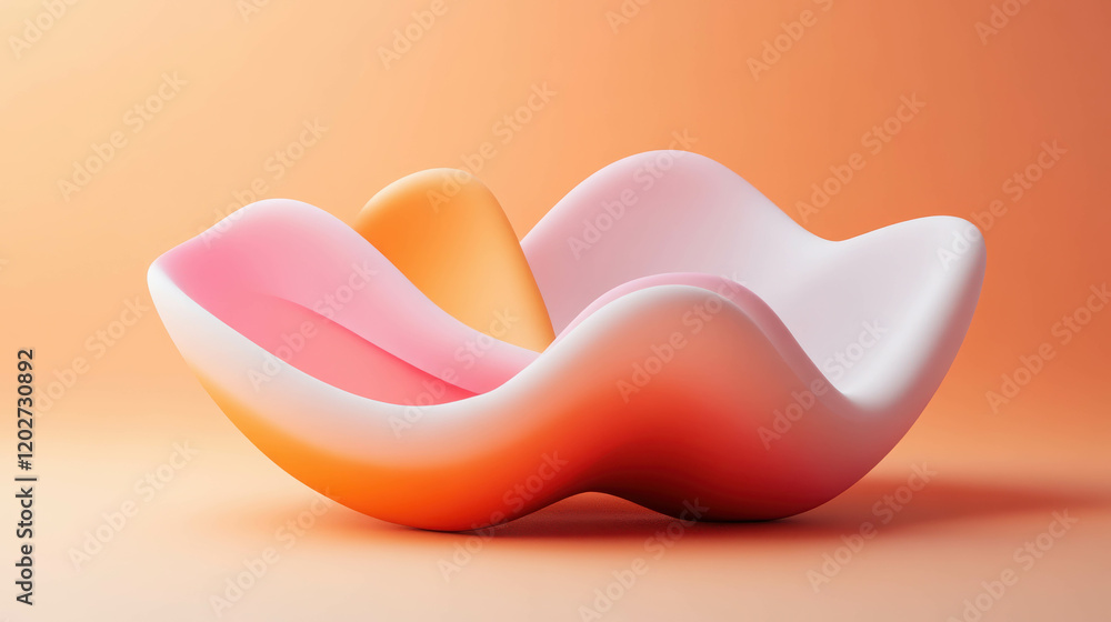 Poster uplifting 3d design of smooth and flowing shapes for modern visual appeal