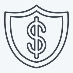 Icon Financial Security. related to Savings symbol. line style. design editable