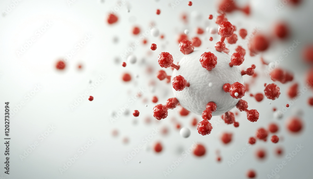 Aufkleber dynamic angle of molecular particles showcasing realistic representation of hmpv. image captures int