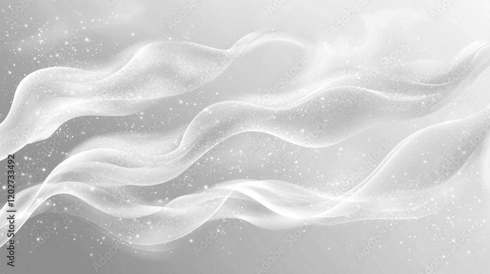 Aufkleber flowing vapor creates an ethereal atmosphere with soft light in a minimalist setting