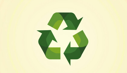 Obraz premium Minimalistic Green Recycling Symbol
