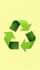 Obraz premium Vertical Green Recycling Icon