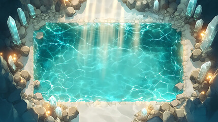 Fantasy Battle Map Game: Crystal Cave Water Pool