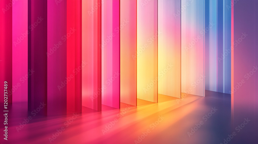 Poster colorful abstract light display creating a vibrant atmosphere in a modern space