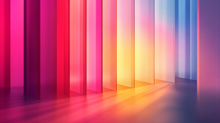 Colorful abstract light display creating a vibrant atmosphere in a modern space