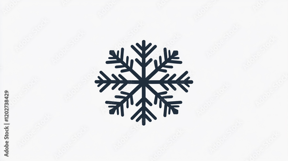 Fototapete unique snowflake design with intricate patterns on a clean background