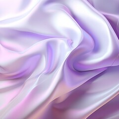 Obraz premium Smooth folds of pearlescent fabric in pastel shades of turquoise and lavender. Abstract soft texture for design and textile backgrounds