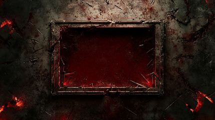 Fiery Battle Map Game Background: Grunge Red Frame