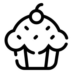 Cupcake Icon in Flat Style Suitable for Web, Apps, Presentation, or Printable Meanings