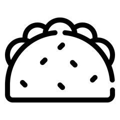 Taco Icon in Flat Style Suitable for Web, Apps, Presentation, or Printable Meanings