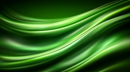 Fototapeta premium Abstract Green Swirling Waves Background Design