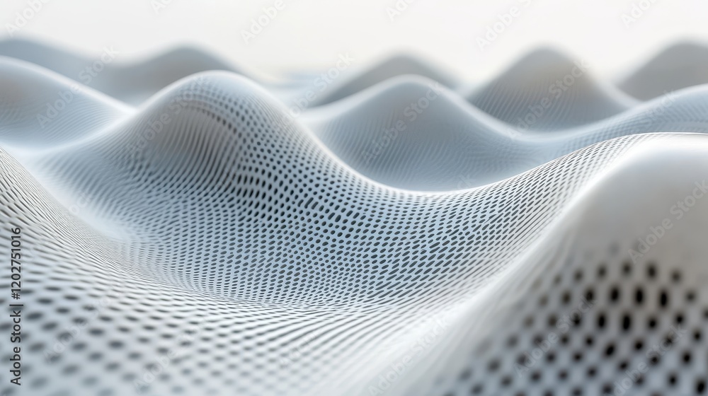 Poster abstract wavy textured surface with dotted pattern. ideal for tech, data, or network concepts.