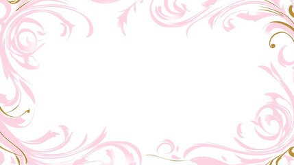 Pink and Gold Swirls Frame Design Background