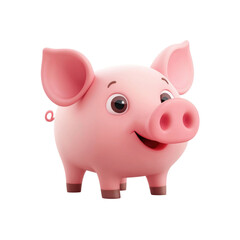 Fototapeta premium Cute cartoon pig character with a cheerful expression