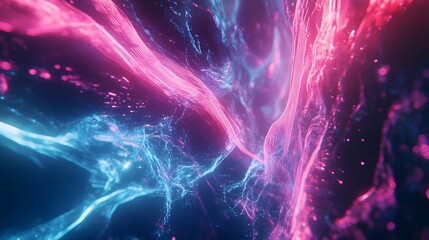 Obraz premium Abstract Neon Light Streams Flowing Dynamically