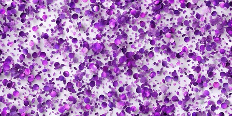 Fototapeta premium Purple confetti and small sparkly elements scattered on a white background