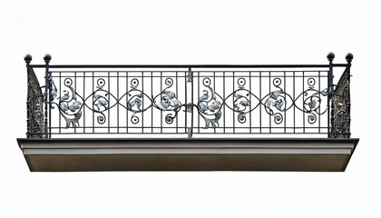 Ornate balcony railing with elegant metalwork.