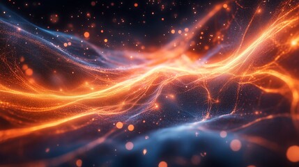 Obraz premium Dynamic Waves of Light and Energy Flowing Through Space