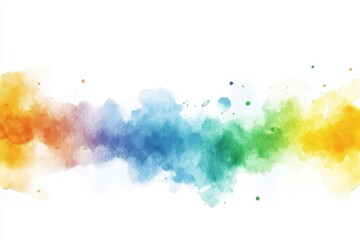 Vibrant rainbow watercolor wash, perfect for banners. Ideal for adding a colorful, artistic touch to designs, websites, or presentations.
