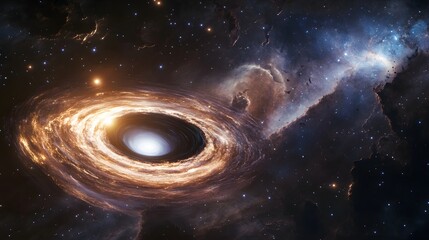 Galactic Spiral Nebula Cosmic Dust Starscape