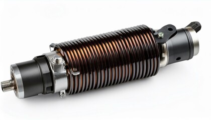 Close-up of a meticulously crafted coil, showcasing its intricate details and metallic sheen.