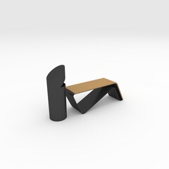3d render bench park design element. Furniture Collection