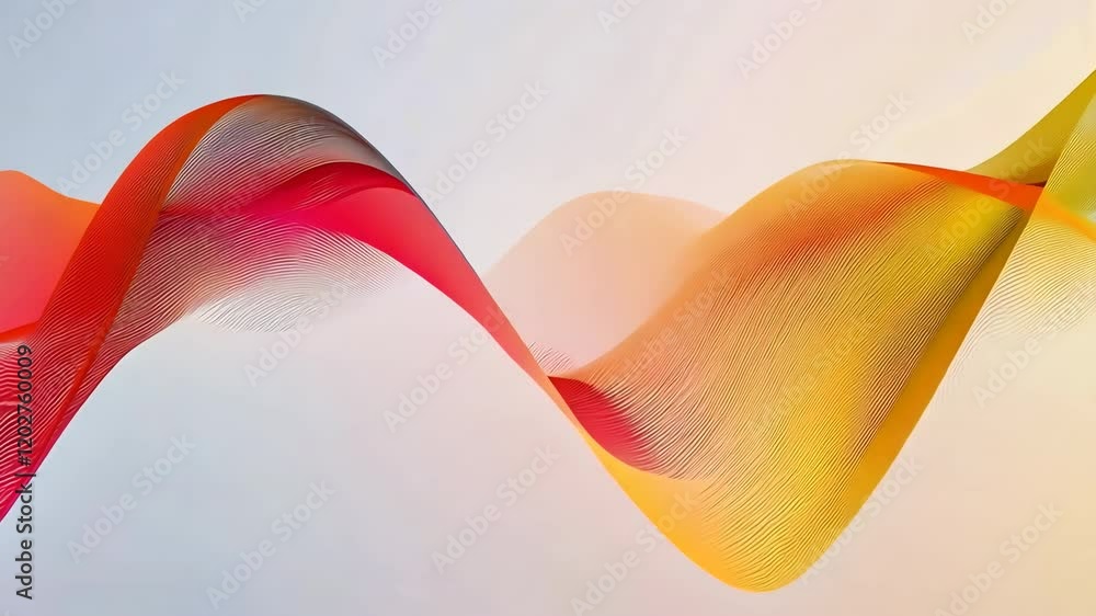 Poster abstract colorful wave pattern with gradient tones and flowing lines in vibrant design
