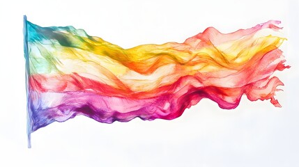 Colorful Fabric Draped Like A Flowing Flag