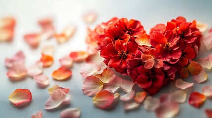 Obraz premium Romantic floral heart arrangement indoor setting nature close-up love