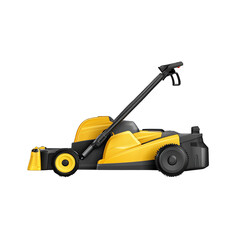 Naklejka premium Electric lawn mower with yellow and black design