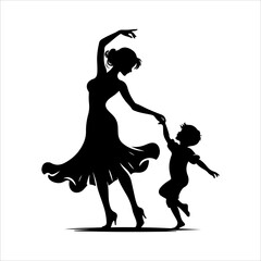 Mother's day silhouette vector. Mother's day logo icon. Silhouette vector of mother's day illustrations
