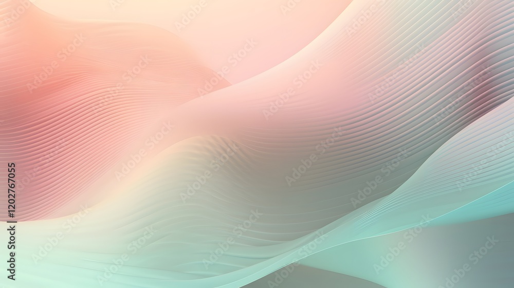 Poster waves of colorful abstract patterns digital space graphic design serene environment aesthetic viewpo