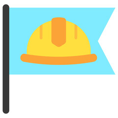 Flag flat color icon. use for modern concept, print, UI, UX kit, web and app development. Vector EPS 10, related to labor day, industry, worker.