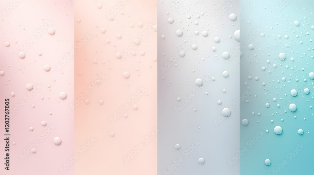 Poster bubbles and drops display abstract background digital art soft colors close-up visual texture