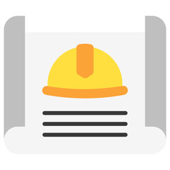 Plan flat color icon. use for modern concept, print, UI, UX kit, web and app development. Vector EPS 10, related to labor day, industry, worker.