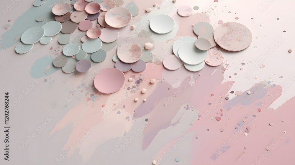 Poster colorful circular patterns on abstract background creative design digital art minimalist style top v