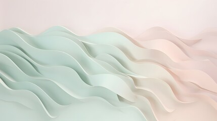 Obraz premium Fluid waves in soft pastel colors abstract art digital artwork contemporary style close-up view modern aesthetics