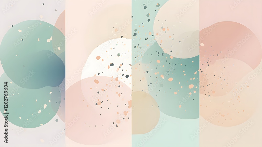 Poster abstract colorful patterns with soft textures digital artwork modern design contemporary space aesth