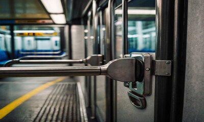 Fototapeta premium Handle in the public transport