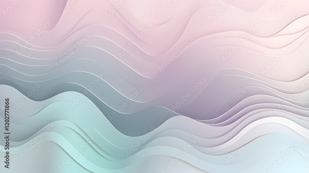 Aufkleber flowing waves of colorful abstract design digital space graphic art modern aesthetics dynamic compos